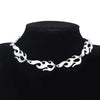 "Silver Flame Choker Necklace" - Visual Streetwear