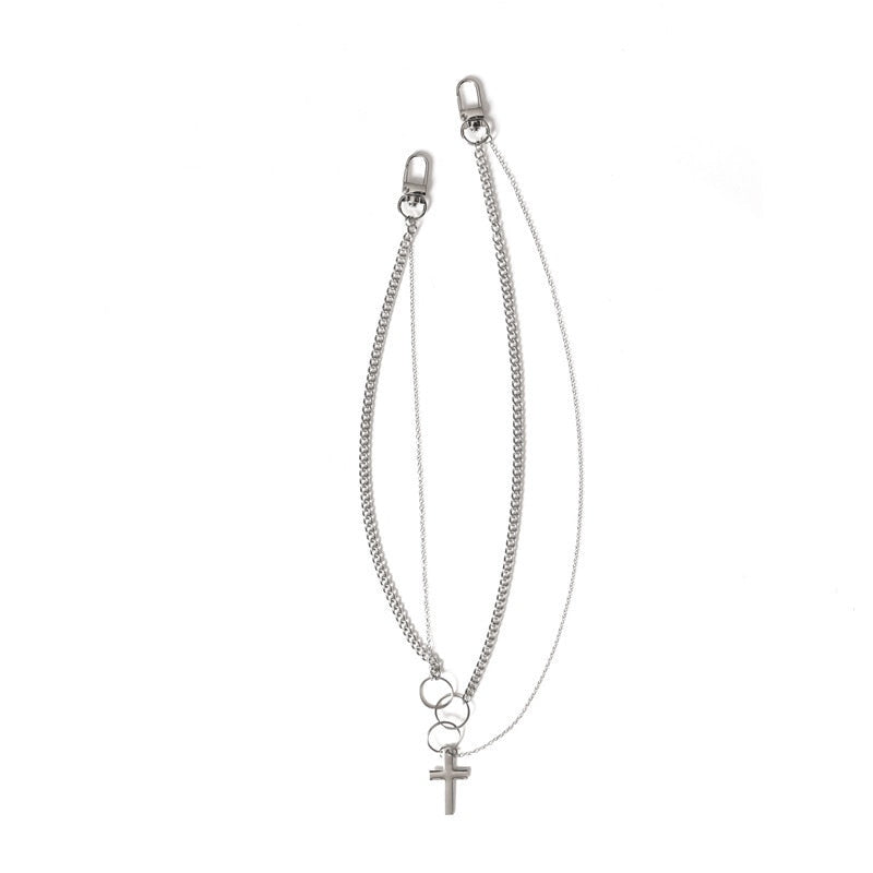 "Streetwear Cross Chain Necklace" - Visual Streetwear